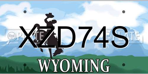 XZD74S Wyoming License Plate