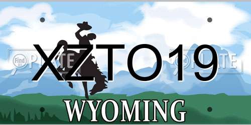 XZTO19 Wyoming License Plate