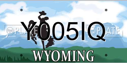 Y005IQ Wyoming License Plate
