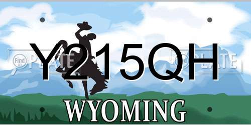 Y215QH Wyoming License Plate