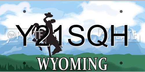 Y21SQH Wyoming License Plate