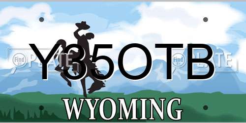 Y35OTB Wyoming License Plate