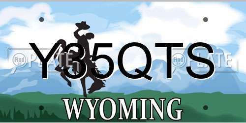 Y35QTS Wyoming License Plate