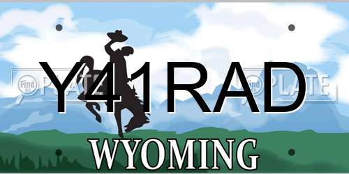 Y41RAD Wyoming License Plate
