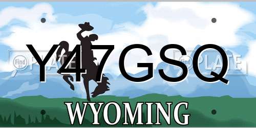 Y47GSQ Wyoming License Plate