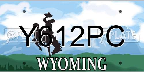 Y612PC Wyoming License Plate