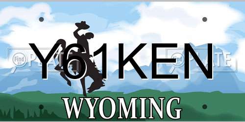 Y61KEN Wyoming License Plate