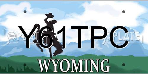 Y61TPC Wyoming License Plate
