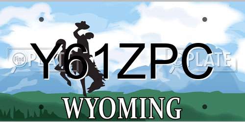 Y61ZPC Wyoming License Plate