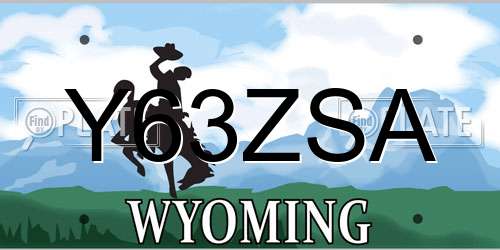 Y63ZSA Wyoming License Plate