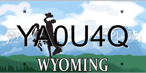 YA0U4Q Wyoming License Plate