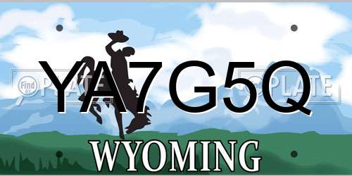 YA7G5Q Wyoming License Plate