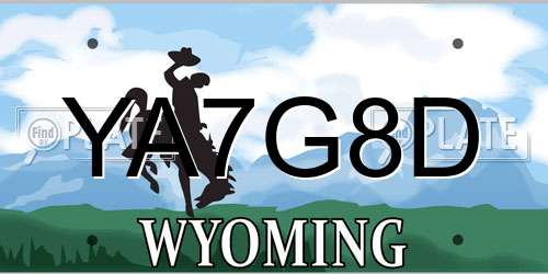YA7G8D Wyoming License Plate