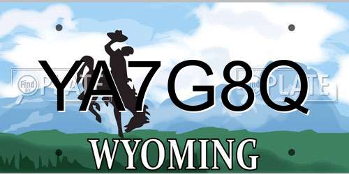 YA7G8Q Wyoming License Plate