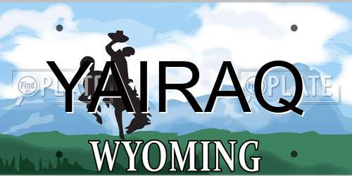 YAIRAQ Wyoming License Plate