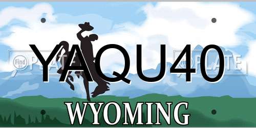 YAQU40 Wyoming License Plate