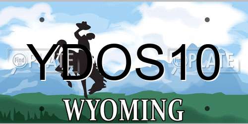 YDOS10 Wyoming License Plate