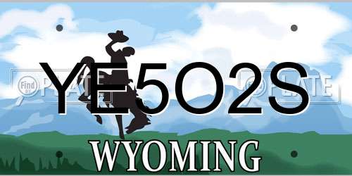 YE5O2S Wyoming License Plate