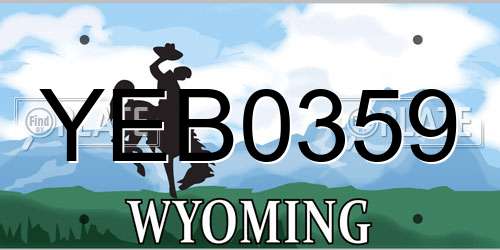 YEB0359 Wyoming License Plate