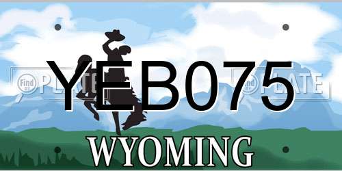 YEB075 Wyoming License Plate