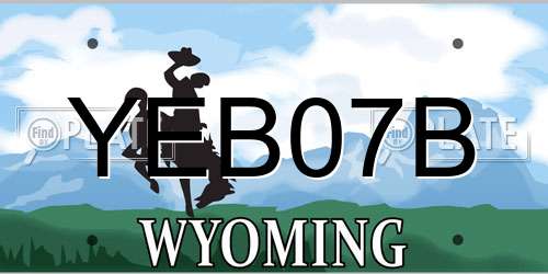 YEB07B Wyoming License Plate