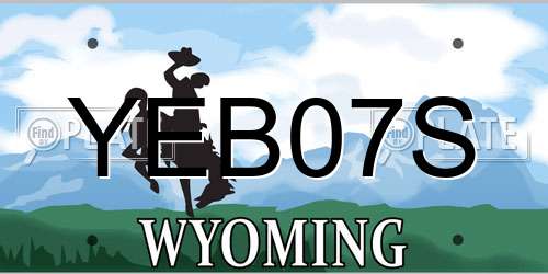 YEB07S Wyoming License Plate