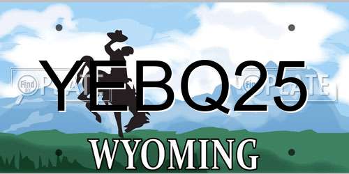 YEBQ25 Wyoming License Plate