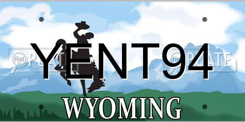 YENT94 Wyoming License Plate