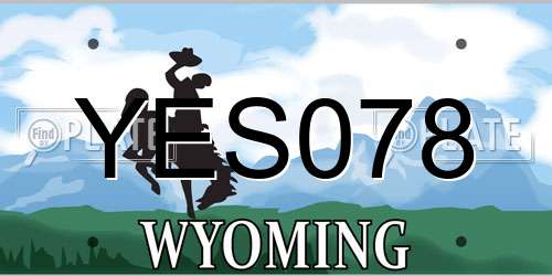 YES078 Wyoming License Plate