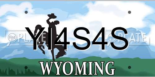 YI4S4S Wyoming License Plate