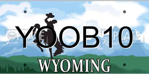 YOOB10 Wyoming License Plate