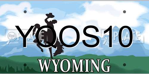 YQOS10 Wyoming License Plate