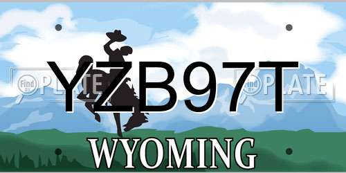 YZB97T Wyoming License Plate