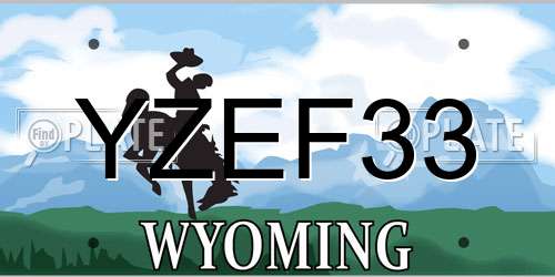 YZEF33 Wyoming License Plate