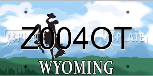 Z004OT Wyoming License Plate