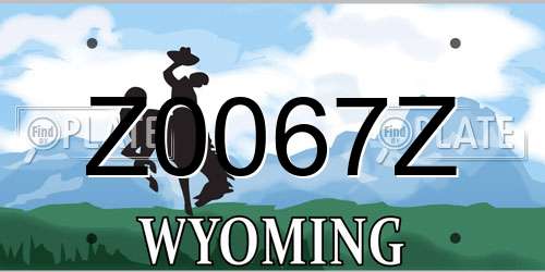 Z0067Z Wyoming License Plate