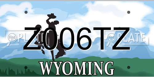 Z006TZ Wyoming License Plate