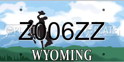 Z006ZZ Wyoming License Plate