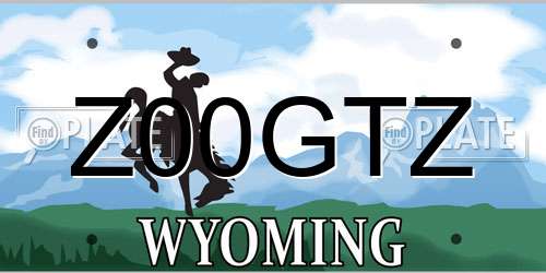 Z00GTZ Wyoming License Plate