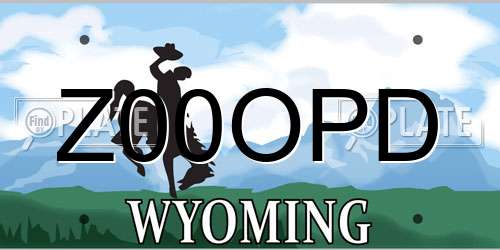 Z00OPD Wyoming License Plate