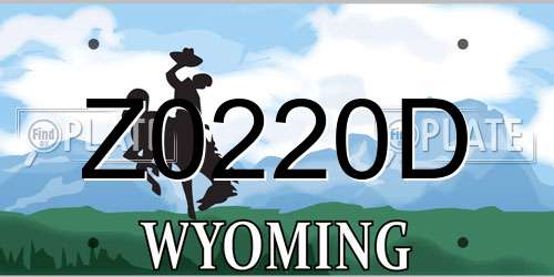 Z0220D Wyoming License Plate