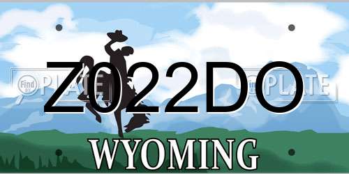Z022DO Wyoming License Plate