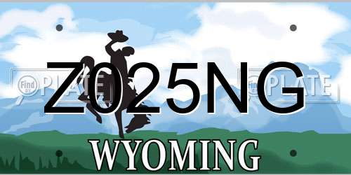 Z025NG Wyoming License Plate