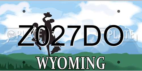 Z027DO Wyoming License Plate