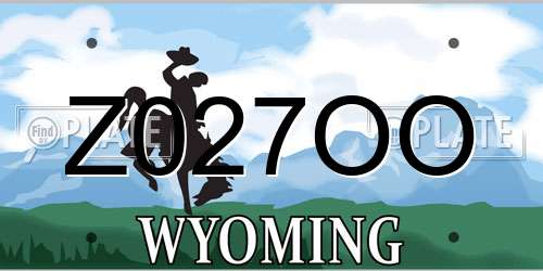 Z027OO Wyoming License Plate