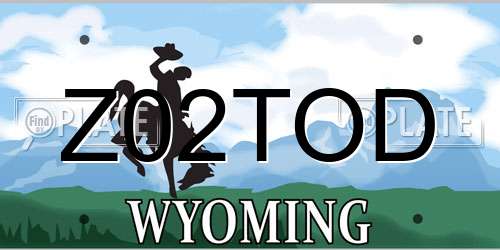 Z02TOD Wyoming License Plate