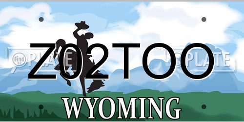 Z02TOO Wyoming License Plate