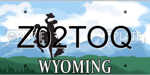 Z02TOQ Wyoming License Plate