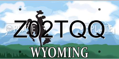Z02TQQ Wyoming License Plate