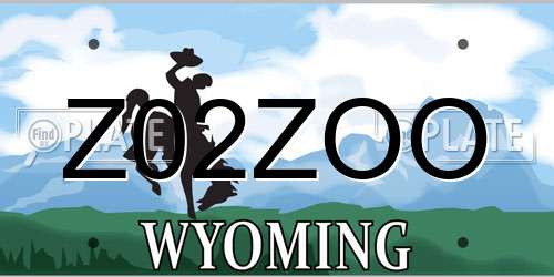 Z02ZOO Wyoming License Plate